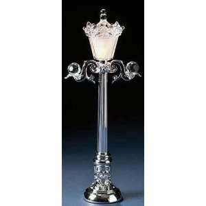  Battery Operated LED Lamp Post Silver Plated 10.5 Inch 