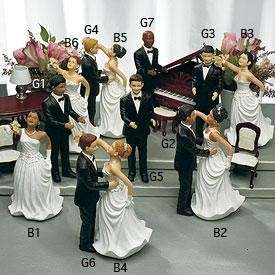 Interchangeable Bride&Groom Dancing Wedding Cake Topper  