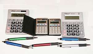 ELECTRONIC CALCULATORS 2 LARGE & 2 SMALL CALCULATORS PLUS 5 FREE INK 