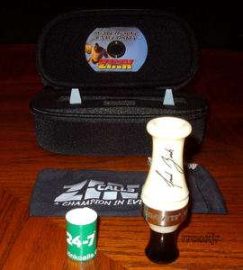 ZINK CALLS XR 2 ACRYLIC DOUBLE REED DUCK CALL+CASE+DVD+BAND IVORY 