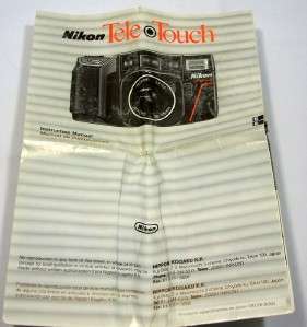 Nikon Teletouch 35mm Film Camera w/Macro 38/35 Lens Case & Manual 