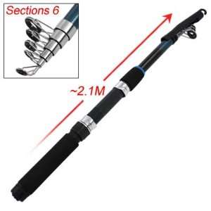   Coated Handgrip 6 Sections Fly Fishing Rod Black