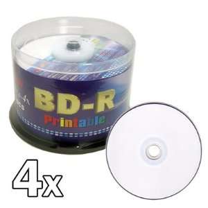  100 pcs BD R Blu ray Recordable White Inkjet Printable Blank Disc 