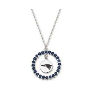    New England Patriots Necklace   Blue Crystal 
