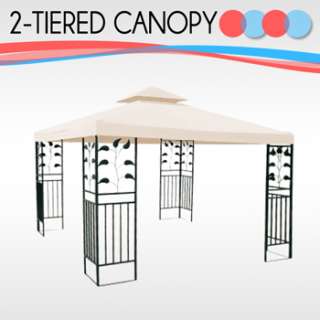 10 x 10 Replacement Canopy Top Tan New Outdoor Gazebo 2 Teir Cover 
