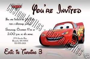 Disney Cars Lightning McQueen Birthday Invitation  