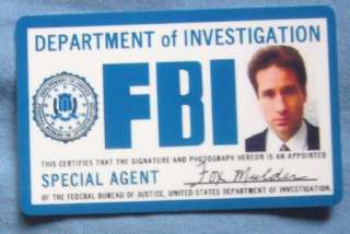 FBI id Card Fox Mulder Movie Prop X Files Costume Alien  