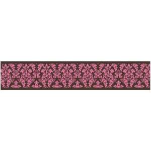  Pink and Brown Bella Damask Baby and Kids Wall Border by 