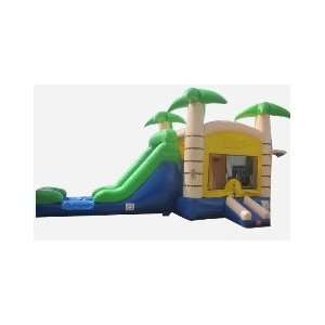  Bounce House and Slide Tropical Inflatable Wet Dry Combo 