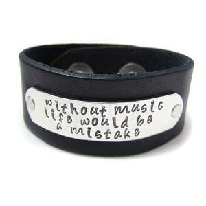  Inspirational Music Bracelet   Leather Cuff Jewelry