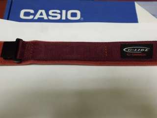 Casio G Shock Glide Red velcro nylon watch band 23mm DW003  