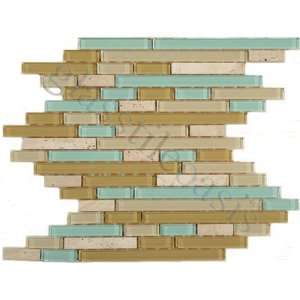  Bricks Aqua Random Brick Series Glossy & Unpolished Glass and Stone 