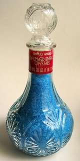 Vintage 70s Perfume Bath Crystals Glass Decanter Bottle  