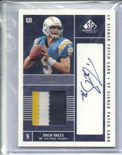 Ridicouls 2003 SP GAME USED EDITION DREW BREES THREE COLOR SICK PATCH 
