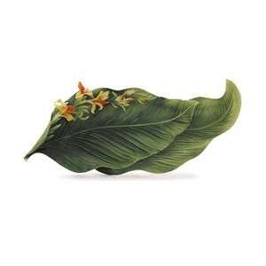   Porcelain Brilliant Blooms Canna Lily Flower Tray 