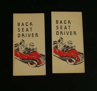 Vintage Game Piece   Back seat Driver Cards   Monopoly Clue?  