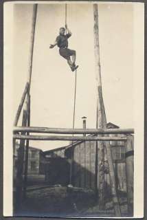   WWI Era Military Soldier Man Training w/ Climbing Rope 703658  