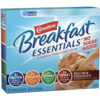 Nestle Carnation Instant Breakfast Essentials, No Sugar Added Rich 
