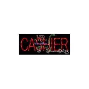 Cashier LED Sign 8 inch tall x 20 inch wide x 3.5 inch deep outdoor 