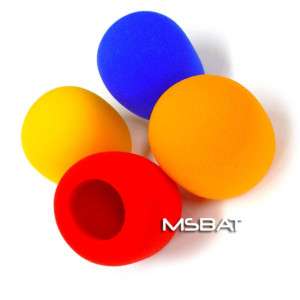 Microphone Foam Ball   Mic Windscreens Colored 4 Pak  