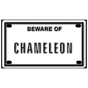 Beware of Chameleon 2 1/4 X 4 Embossed Aluminum Sign 