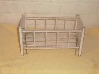 Vintage GINNETTE DOLL CRIB drop side wooden 1950s Ginnys baby sister 