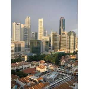  City Skyline and Chinatown Rooftops, Singapore Premium 