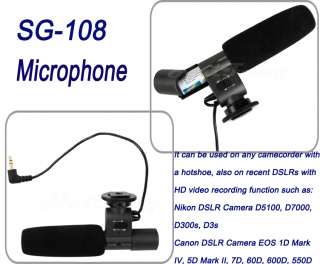 SG 108 Shortgun Mic Video Canon 5D Mark II 7D 60D T3i  
