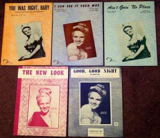 Peggy Lee Sheet Music LOT OF 5 MINT  