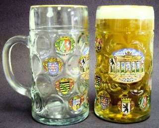 1L German Dimple Beer Mug with Berlin Germany Decal  