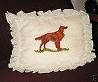 Irish Setter dog cross stitch pillow handma