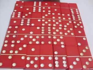 BAKELITE /CATALIN GORGEOUS RED DOMINOES BY CARDINAL N.Y  