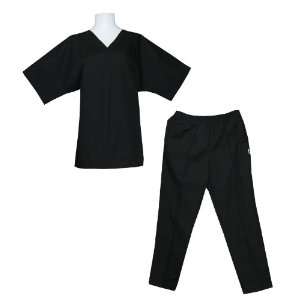  Crest Unisex Scrub Uniform Set   Pack of 6 Sets  Black 