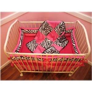  Hot Pink Zebra Mini Crib Bedding Collection