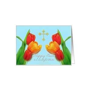  Tulips and Cross, Easter Card for Pastor Card Health 