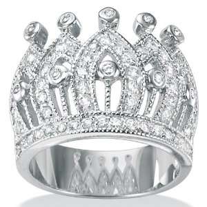  Sterling Silver DiamonUltra™ Cubic Zirconia Crown Ring Jewelry