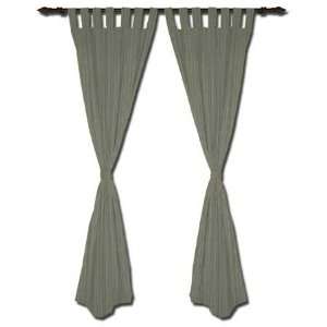   Green Sage Plaid,Black&White L Fabric Window Curtain