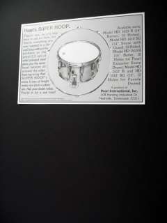 Pearl Super Hoop Drum Drums snare 1983 print Ad  