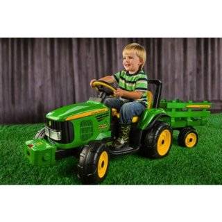 Peg Perego John Deere Farm Power Tractor with Stake Side Trailer 