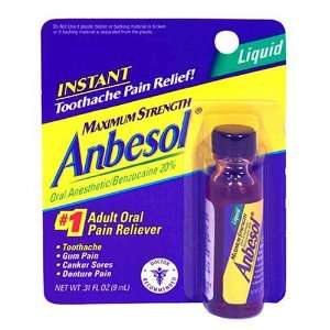  Anbesol Oral Anesthetic, Maximum Strength, Liquid .31 fl 