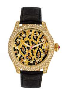 Betsey Johnson Bling Bling Time Leopard Dial Watch  