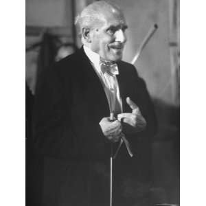  Conductor Arturo Toscanini Awaiting Cue Before the Tour 