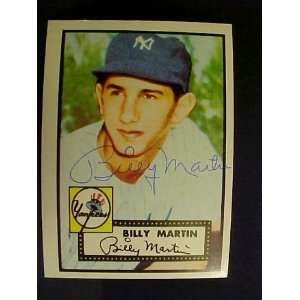 Billy Martin New York Yankees #175 1952 Topps Reprints Signed Baseball 
