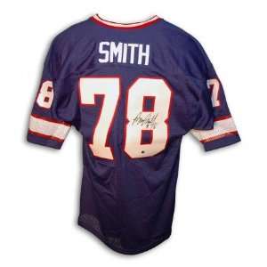Bruce Smith Autographed/Hand Signed Custom Blue Jersey