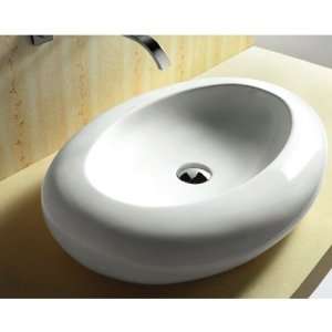  Caracalla CA4257 Oval Shaped White Ceramic Vessel Bathroom 