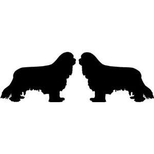  Two opposing silhouettes of a CAVALIER KING CHARLES 