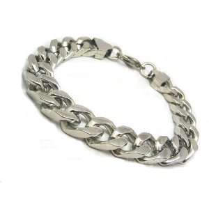   Steel 316L Mens Curb Cuban Link Bracelet 8 1/2 11mm (1/2) Jewelry
