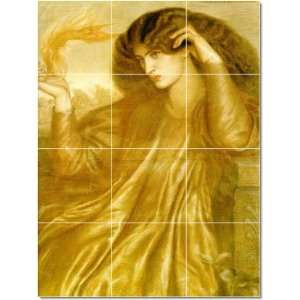 Dante Gabriel Rossetti Mythology Tile Mural House Design  18x24 using 
