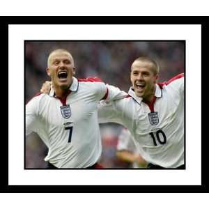  David Beckham & Michael Owens England National Team Framed 