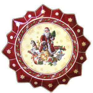   Fantasy 16 1/2 Inch Deep Pastry Plate, Santa Claus